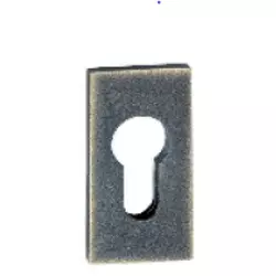 Schlüsselrosette 3016 eckig Stahl Bronze PZ (Schieberosette)