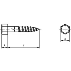 Sechskant-Holzschrauben DIN 571 V2A