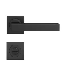 Türdrücker-WC-Rosettengarnitur "Seattle" eckig 8mm Kosmos schwarz