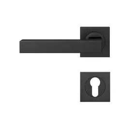 Türdrücker-Rosettengarnitur "Seattle" quadratisch 8mm Kosmos schwarz PZ