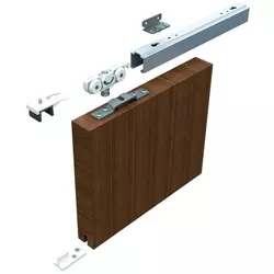 FORMAT Schiebetürbeschlag für Holztüren bis 80 kg mit Einzugsdämpfung beidseitig