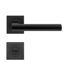Türdrücker-WC-Rosettengarnitur Madeira eckig 8mm Kosmos schwarz